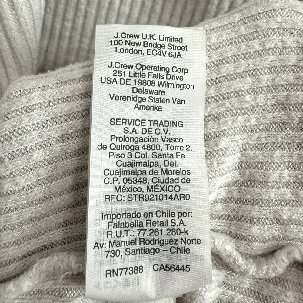J.Crew ivory ribbed mock neck sweater gold‎ button shoulder accent Women’s L
